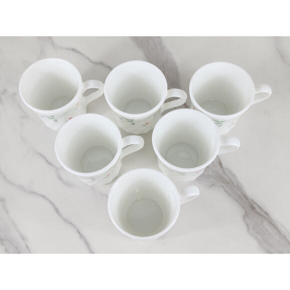 Corelle English Meadow Coffee Mug Teacup 8oz Corning Glass 80s Swirl Pattern x6 - Picture 8 of 13